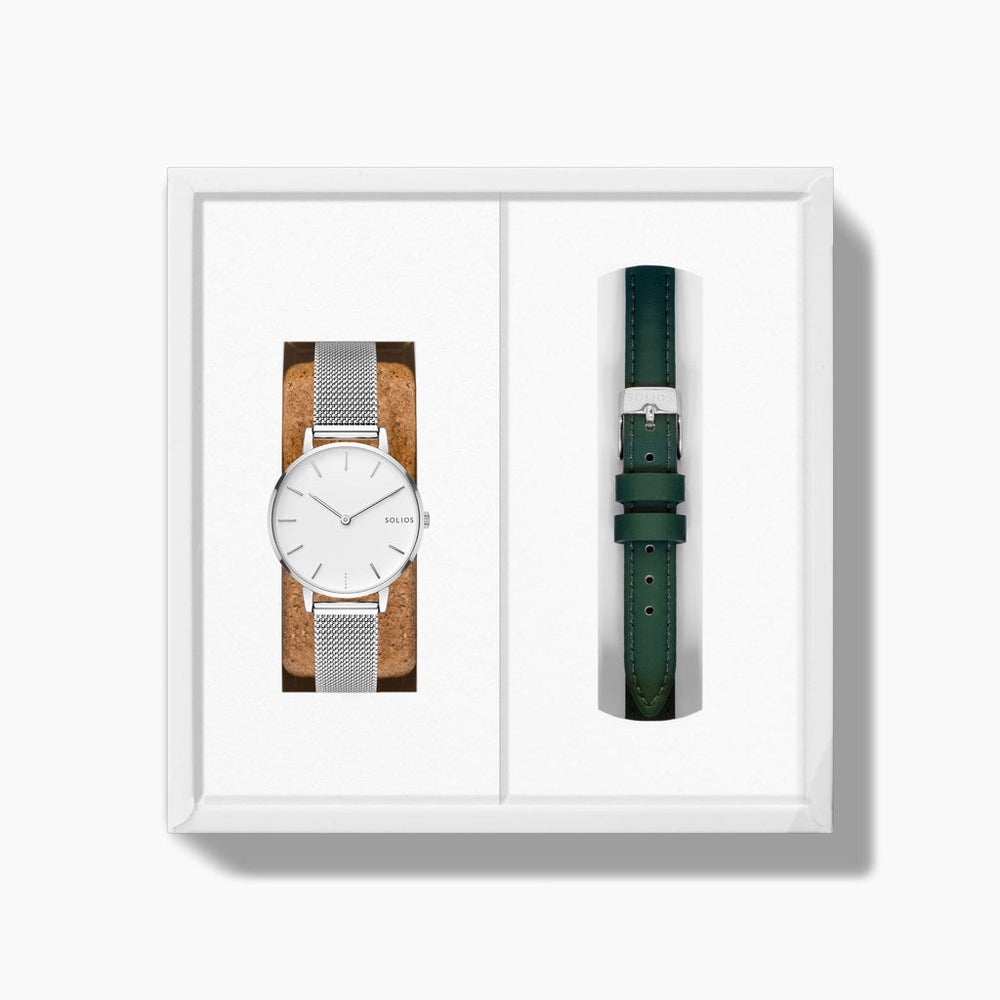 The Solar Mini Bundle | White Dial - Silver Case