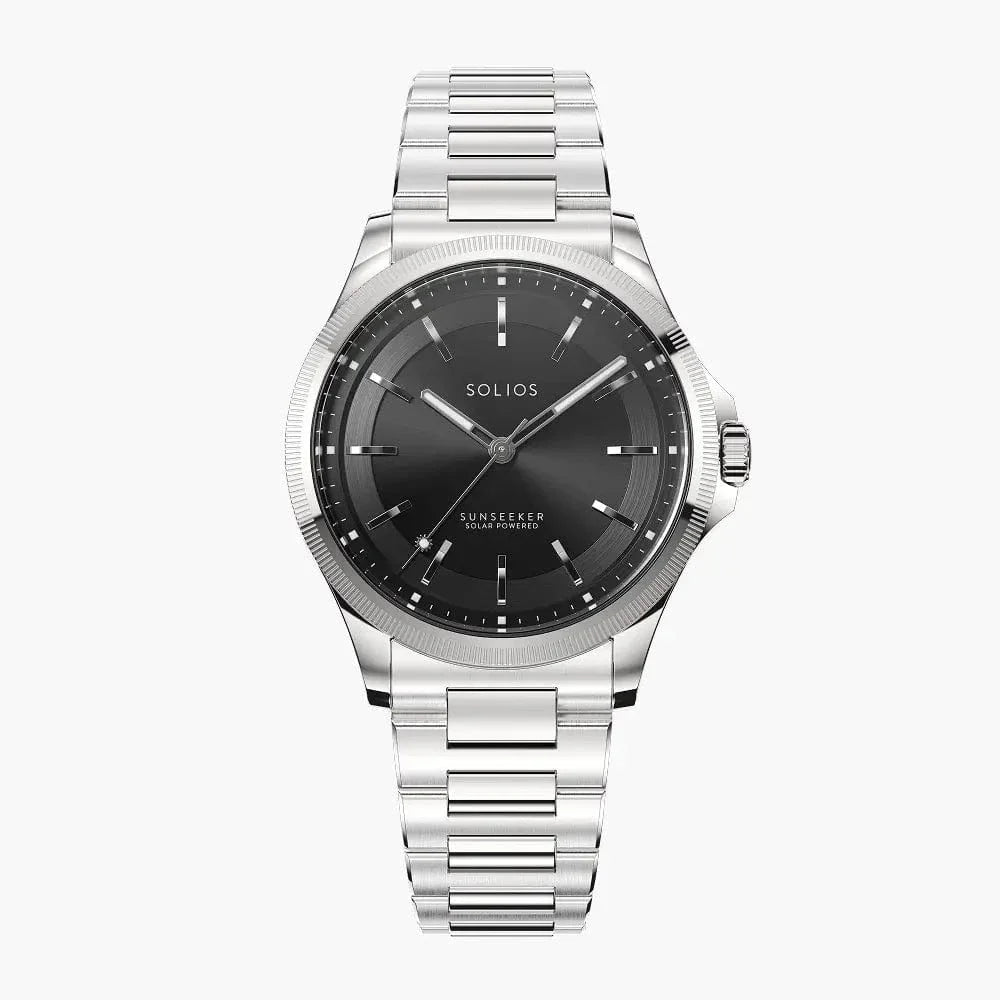 The Sunseeker | Black Dial - Silver Case - 40mm