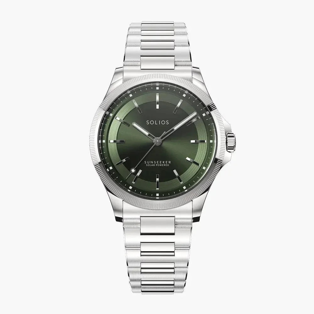 The Sunseeker | Green Dial - Silver Case - 40mm