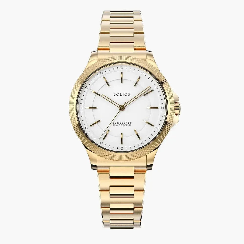 The Sunseeker | White Dial - Gold Case - 34mm