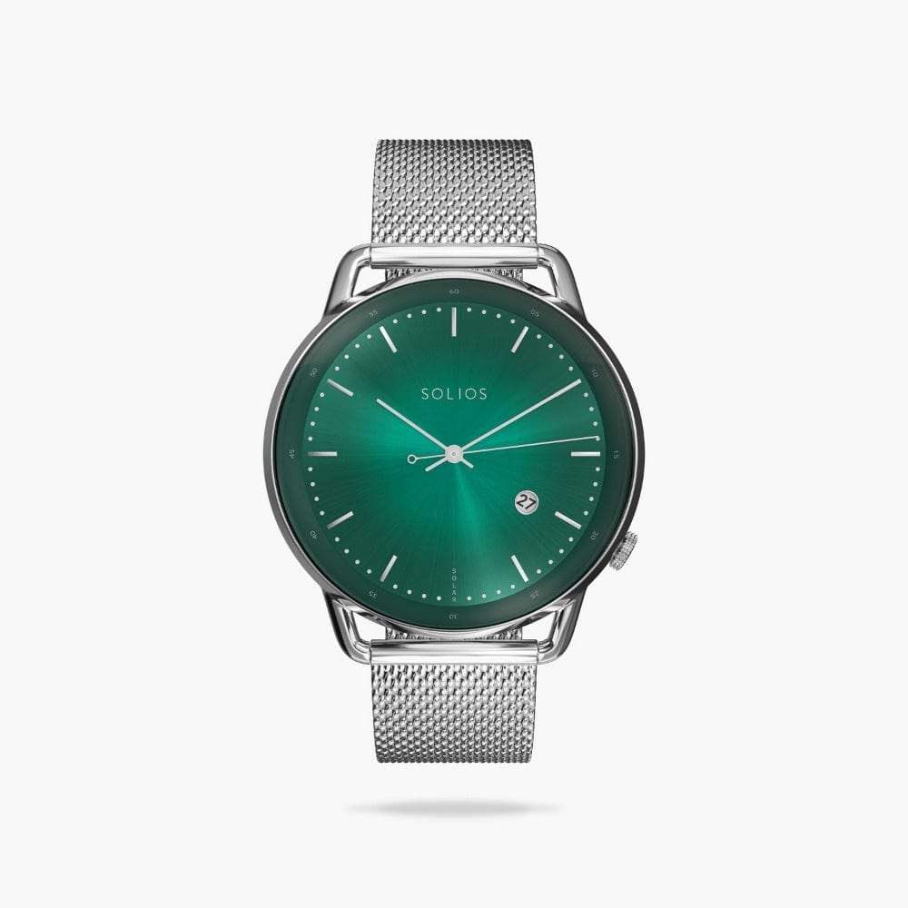 The Solar Curve | Green Dial - Silver Case